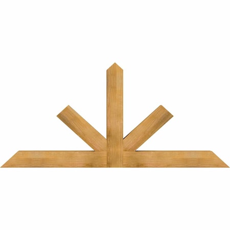 Ekena Millwork Saratoga Rough Sawn Timber Gable Bracket, Western Red Cedar, 84"W x 38"H x 6"D x 6"F, 11/12 Pitch GBW084X38X0606SAR00RWR